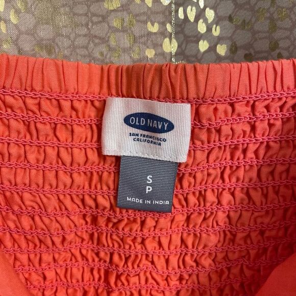 Old Navy Coral Orange Eyelet Embroidered Cotton Slip Dress, Small - Picture 4 of 6